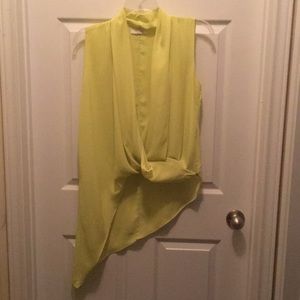 Lime green asymmetrical blouse